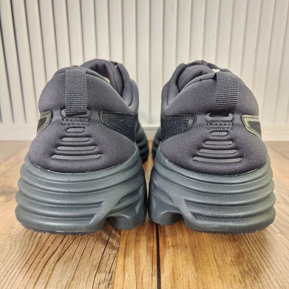 Hoka One One Bondi 8 Mens Sz 11.5 D Triple Black Running Sneakers Shoes 1123202 - Picture 5 of 11